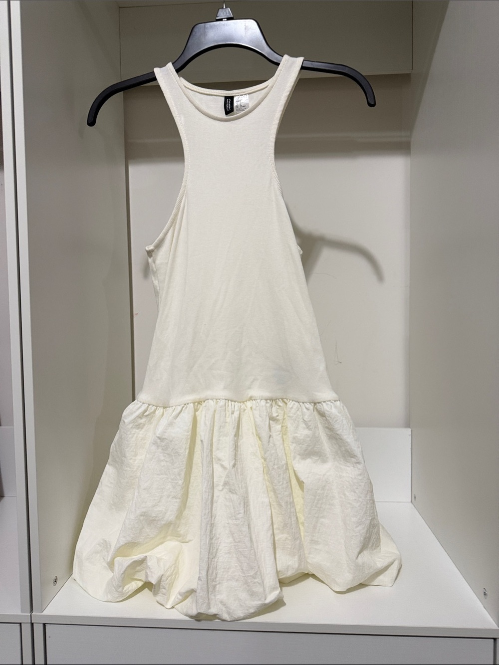Cream Racerback balloon tank top